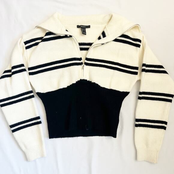 Striped Half-Zip Knit Sweater - Picture 4 of 5